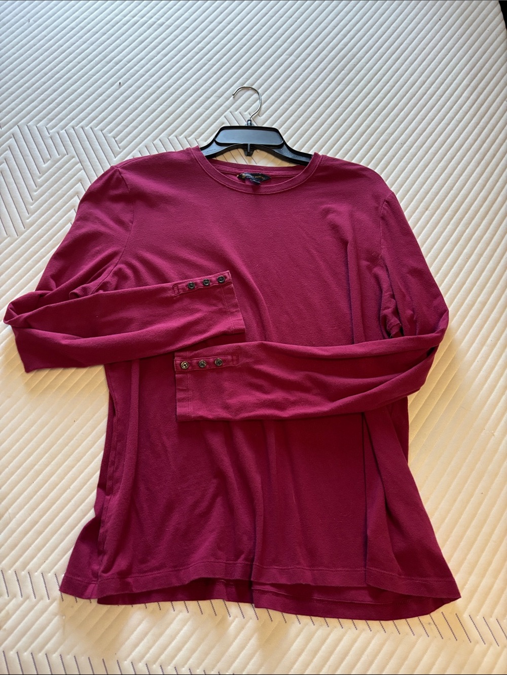Brooks Brothers Long-Sleeve Crewneck in Berry